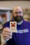 Coyl holds first Library Card he received at Sacramento Public Library